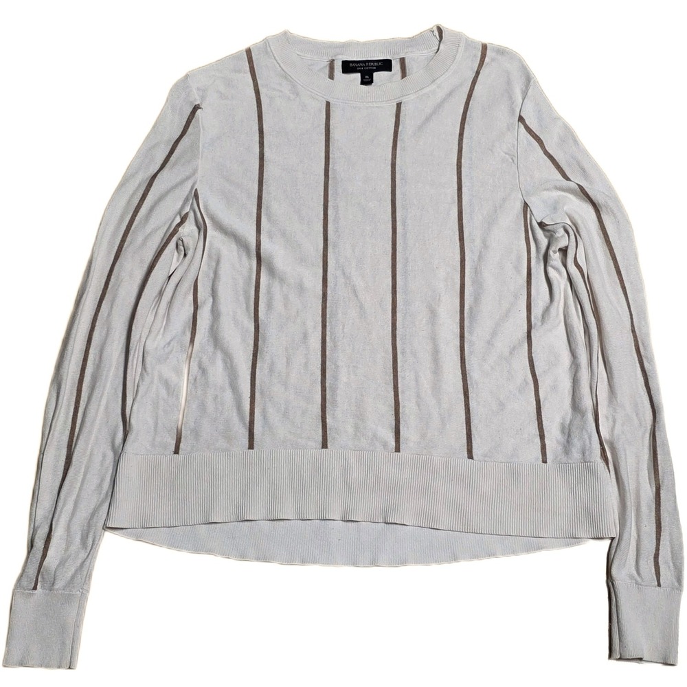 Banana Republic Cream Sweater with Brown Stripes